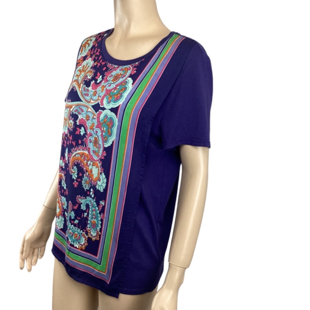 Maeve Anthropologie Maddie Printed Top Size Small Paisley Print Stretch Blouse - Picture 4 of 11